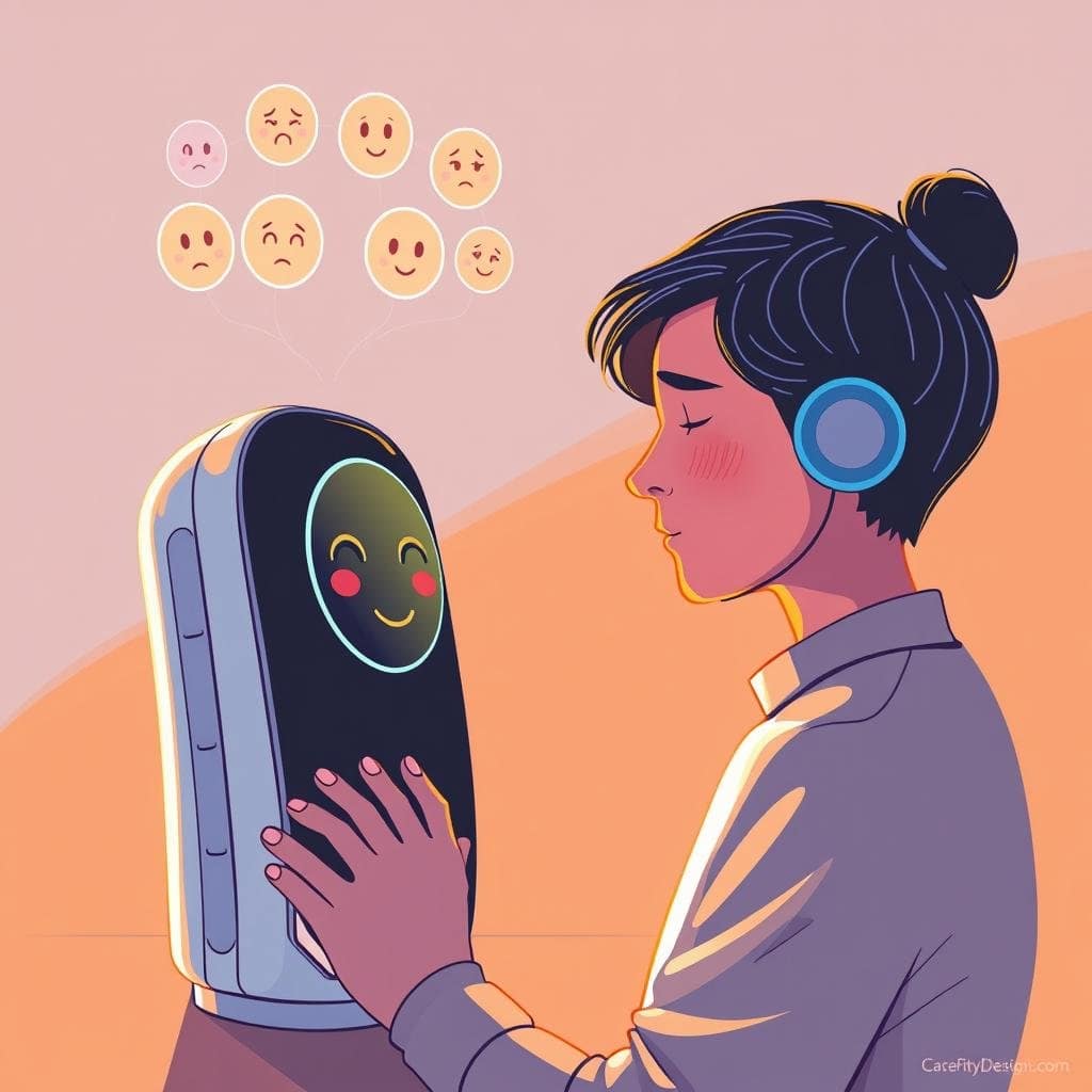 Voice assistant displaying emotional awareness through visual cues Voice assistant displaying emotional awareness through visual cues