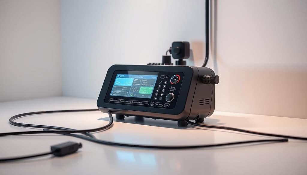 A sleek, modern device on a clean, minimalist workspace. The device has a digital display and various sensors, conveying real-time data and alert notifications for a sophisticated leak detection and maintenance system. Soft, directional lighting illuminates the scene, creating a sense of precision and professionalism. The layout is well-organized, with cables and connections neatly routed, reflecting the intelligent, integrated nature of the system. An atmosphere of advanced home automation and sophisticated water management technology pervades the image. A sleek, modern device on a clean, minimalist workspace. The device has a digital display and various sensors, conveying real-time data and alert notifications for a sophisticated leak detection and maintenance system. Soft, directional lighting illuminates the scene, creating a sense of precision and professionalism. The layout is well-organized, with cables and connections neatly routed, reflecting the intelligent, integrated nature of the system. An atmosphere of advanced home automation and sophisticated water management technology pervades the image.