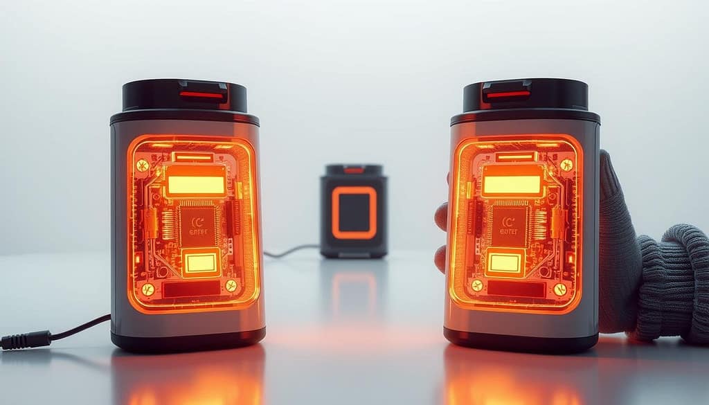 A high-resolution, detailed image of battery-powered hand warmers demonstrating exceptional performance. In the foreground, the hand warmers are displayed, their sleek, modern design accentuated by soft, warm lighting. The middle ground showcases the internal components, with a transparent view revealing the intricate circuitry and power source. In the background, a minimalist, clean environment with a subtle gradient provides a clean, professional backdrop. The overall mood is one of technical sophistication and reliable, efficient performance, capturing the essence of the "Exceptional Battery Life and Power Efficiency" section of the article. A high-resolution, detailed image of battery-powered hand warmers demonstrating exceptional performance. In the foreground, the hand warmers are displayed, their sleek, modern design accentuated by soft, warm lighting. The middle ground showcases the internal components, with a transparent view revealing the intricate circuitry and power source. In the background, a minimalist, clean environment with a subtle gradient provides a clean, professional backdrop. The overall mood is one of technical sophistication and reliable, efficient performance, capturing the essence of the "Exceptional Battery Life and Power Efficiency" section of the article.